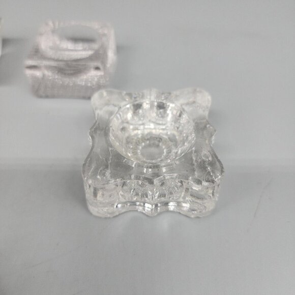 Vintage Assorted 5 Pcs Heavy Clear Glass Salt Cellars - Picture 7 of 13